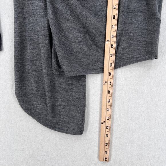 ALLSAINTS Drina Ribbed Cardigan Womens Small Heather Gray Merino Wool Zip - Picture 16 of 16